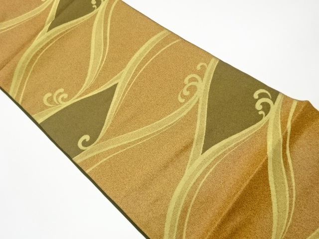 JAPANESE KIMONO / VINTAGE FUKURO OBI / WOVEN ABSTRACT ROUGH WAVE